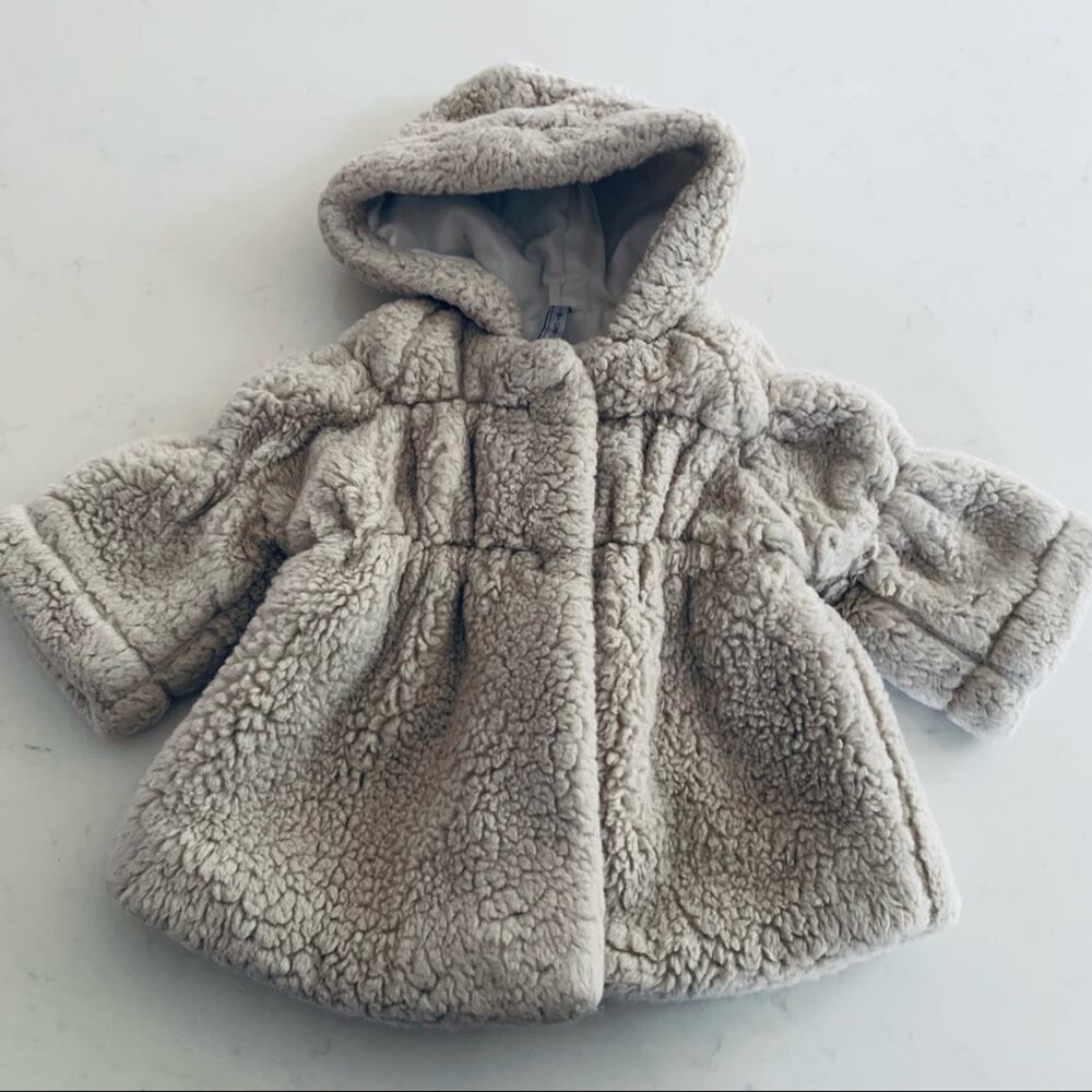 Mayoral girls faux fur teddy coat winter jacket size 6 months